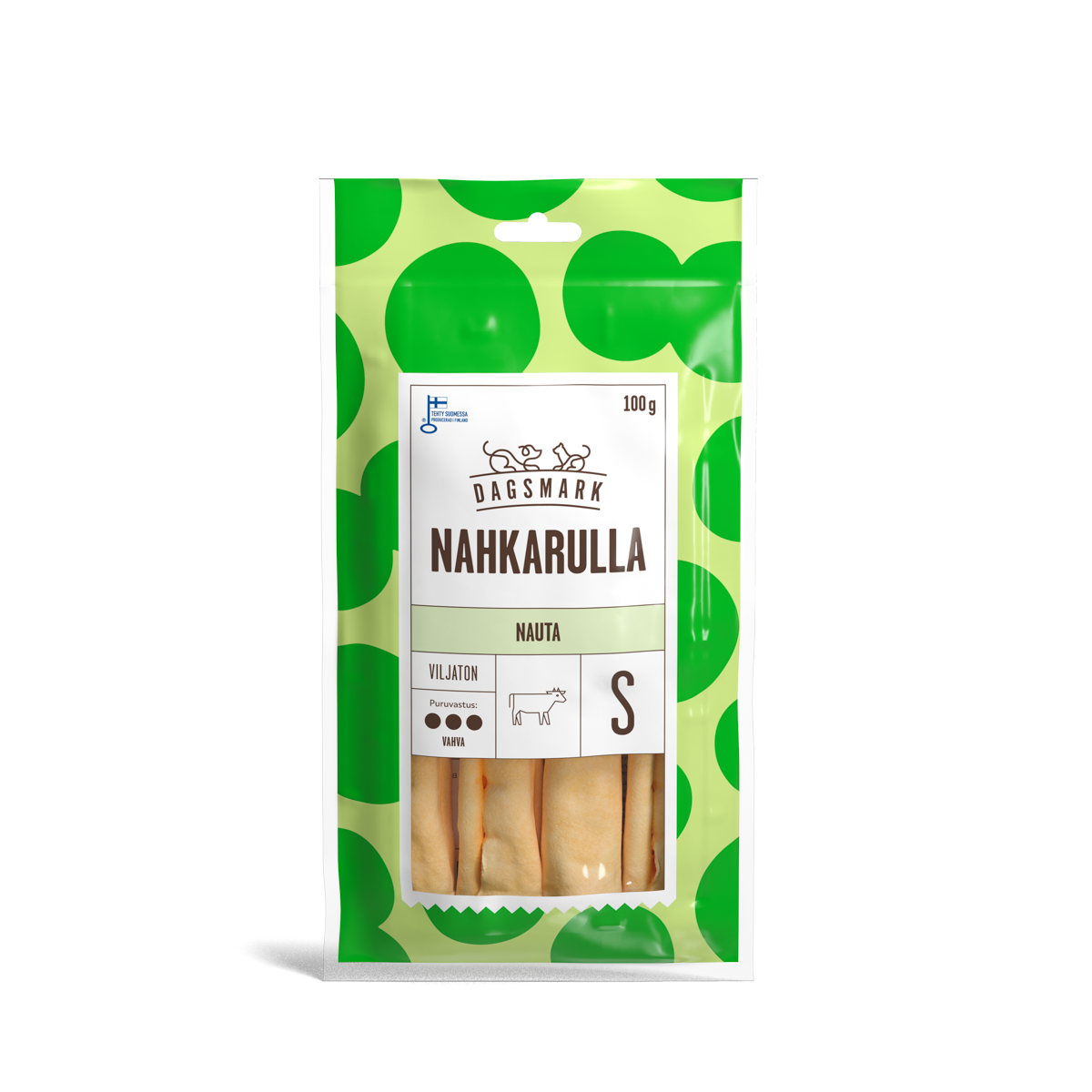 Dagsmark Nahkarulla nauta S tuotteen uusi pakkaus.