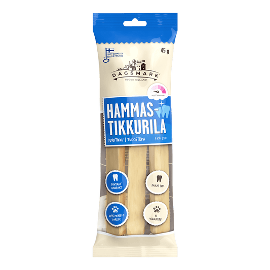 Dagsmark Hammastkkurila riista purutikku koirien hampaiden ja suun hyvinvointiin.