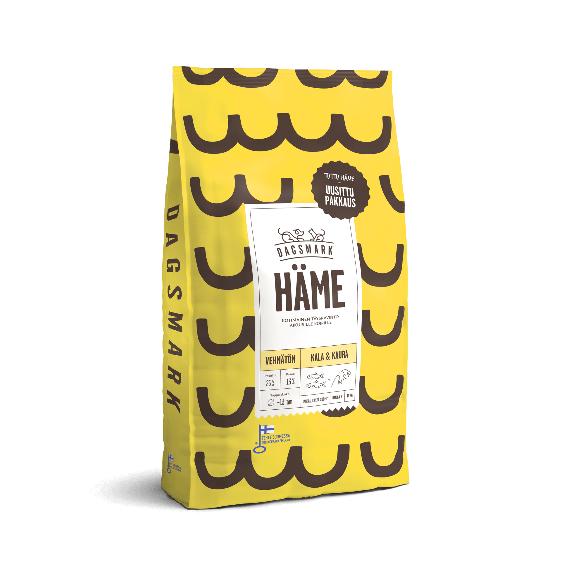 Dagsmark HÄME vehnätön kala-kaura koiran kuivaruoka 10kg