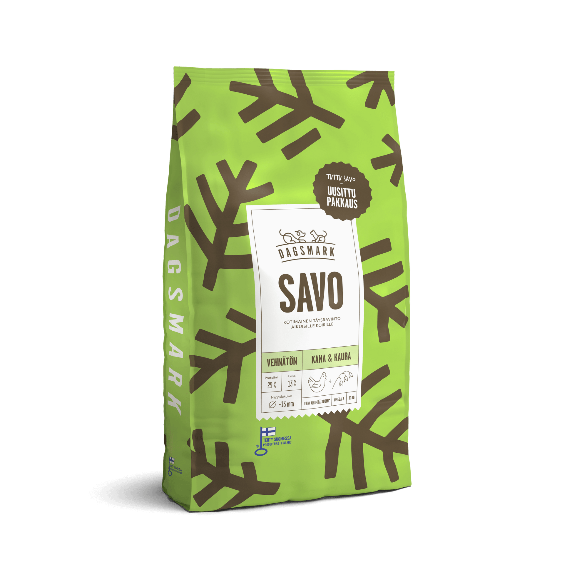 Dagsmark SAVO vehnätön kana-kaura koiran kuivaruoka 10kg