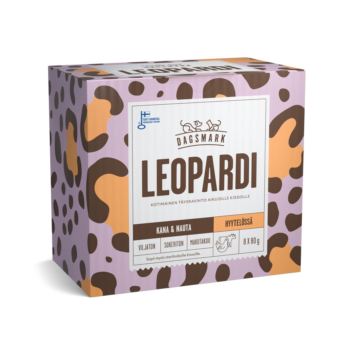 Dagsmark LEOPARDI kissan märkäruoka Kana-nauta hyytelössä monipakkaus