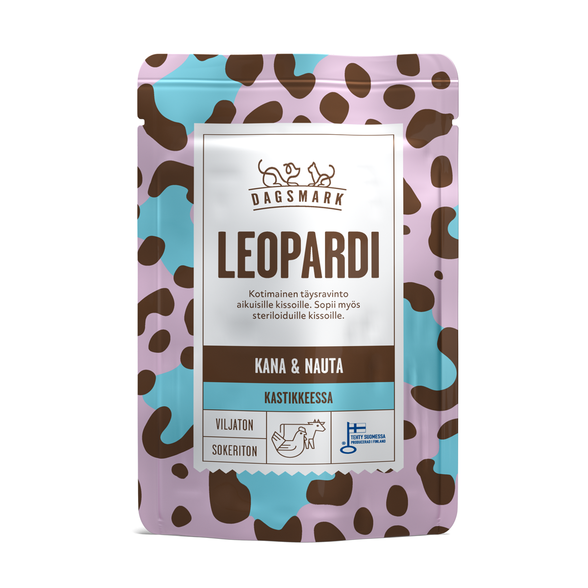 Dagsmark LEOPARDI kissan märkäruoka Kana-nauta kastikkeessa annospussi