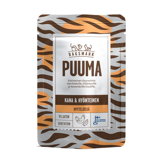 PUUMA kissan märkäruoka Kana-hyönteinen hyytelössä annospussi