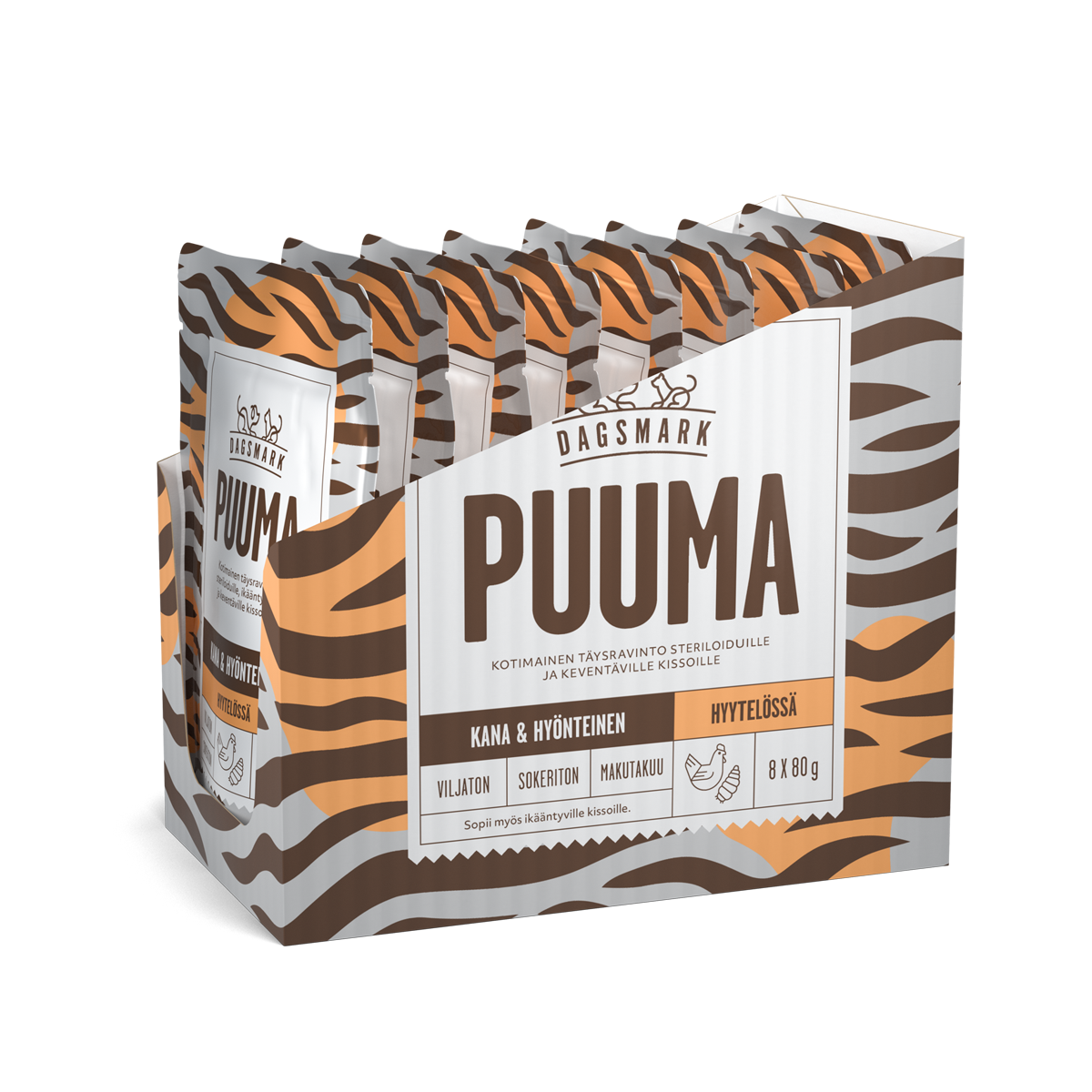 PUUMA kissan märkäruoka Kana-hyönteinen hyytelössä monipakkaus
