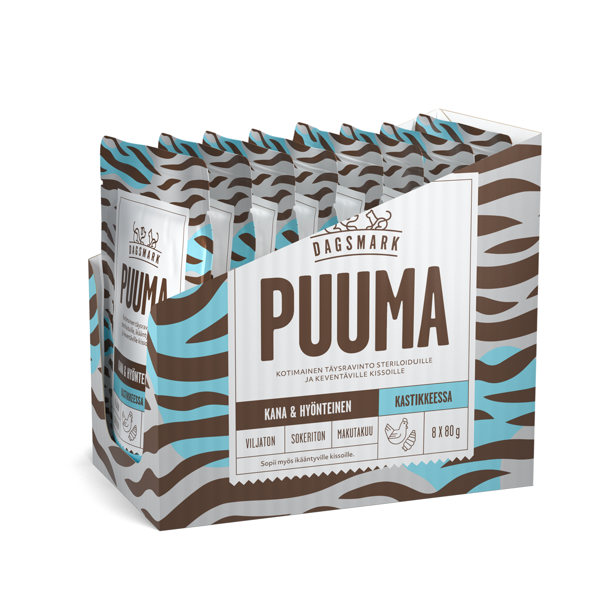 PUUMA kissan märkäruoka Kana-hyönteinen Kastikkeessa monipakkaus