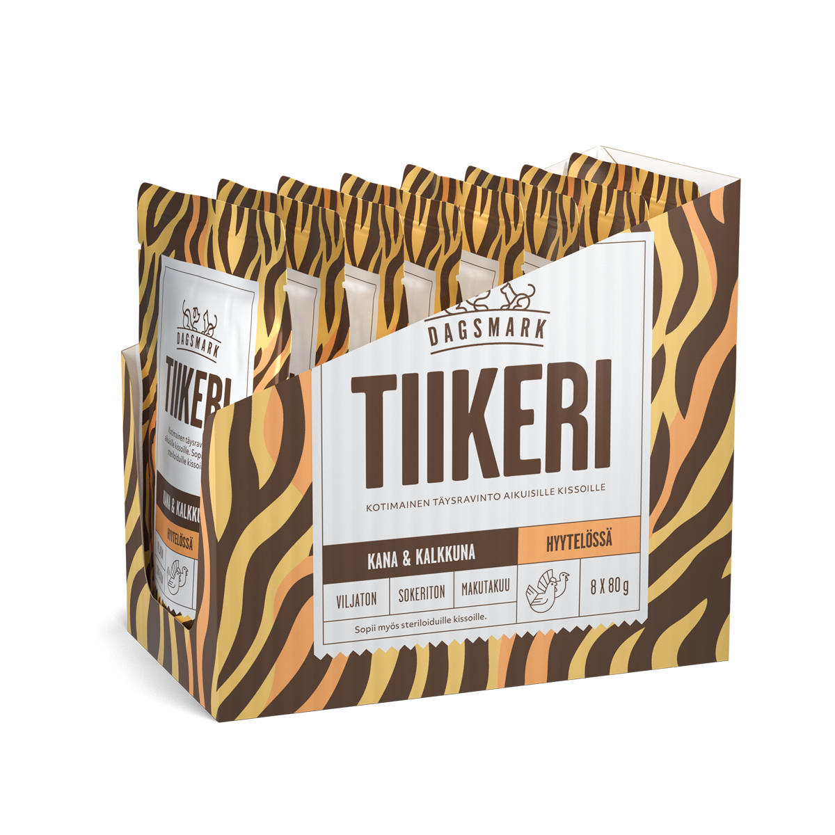Dagsmark TIIKERI kissan märkäruoka Kana-kalkkuna hyytelössä monipakkaus