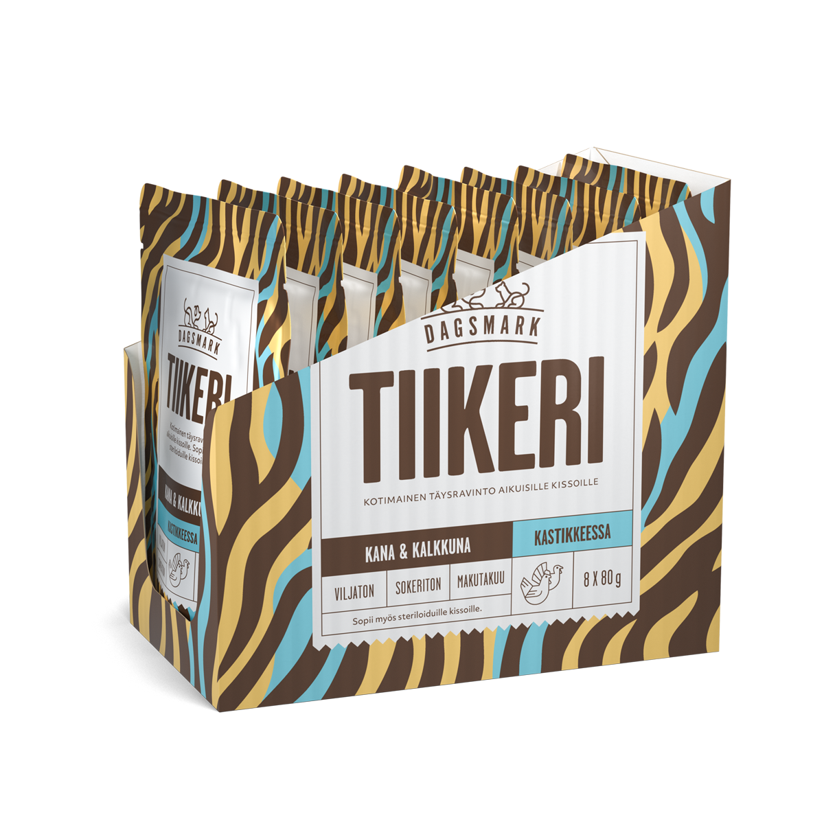 Dagsmark TIIKERI kissan märkäruoka Kana-kalkkuna kastikkeessa monipakkaus