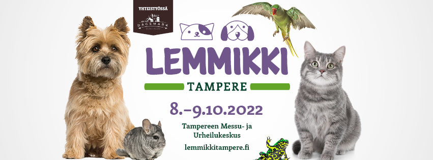 Dagsmark Petfood on Lemmikki Tampere -messutapahtuman pääyhteistyökumppani
