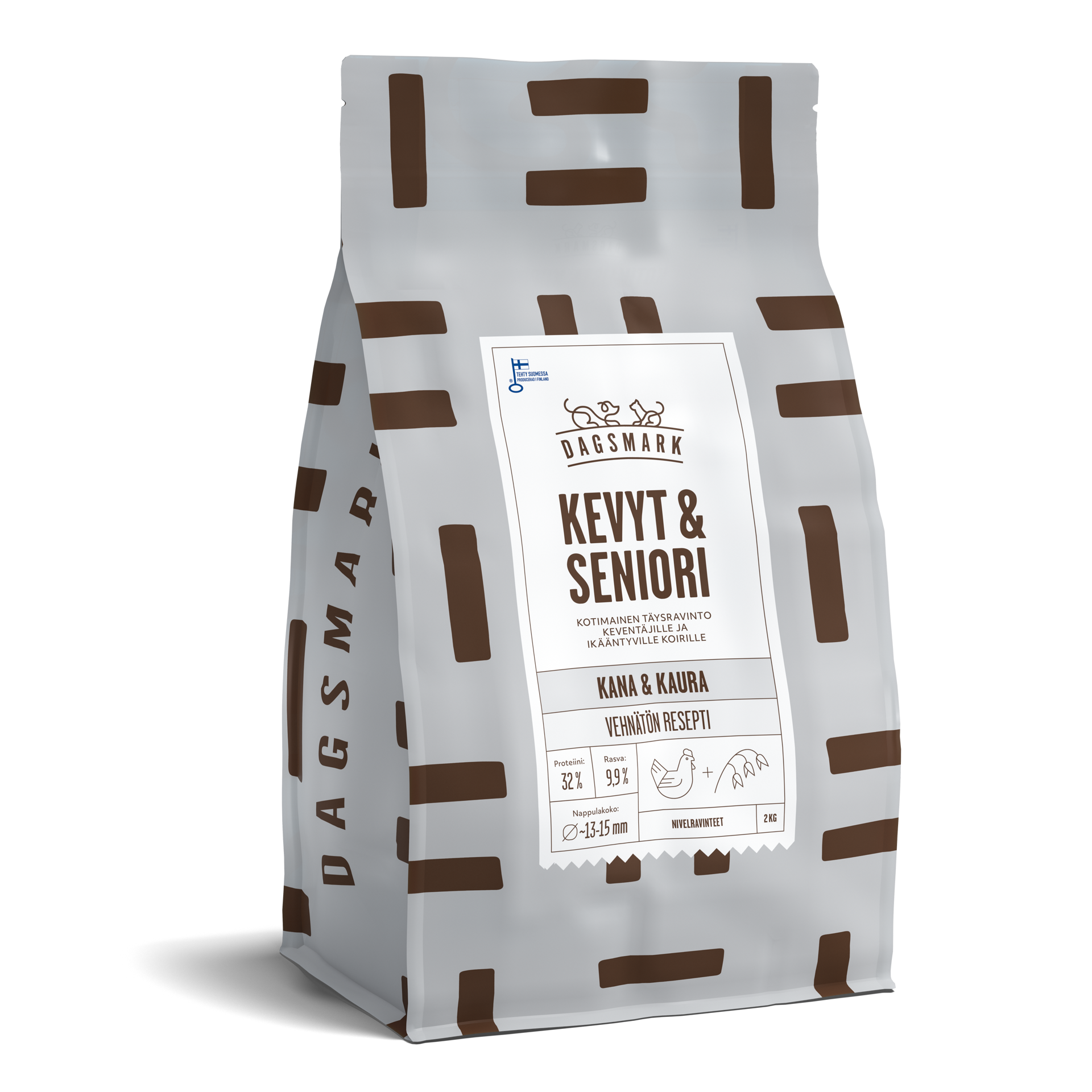 Pakkauskuva: Kevyt & Seniori koiran kuivaruoka 2 kg