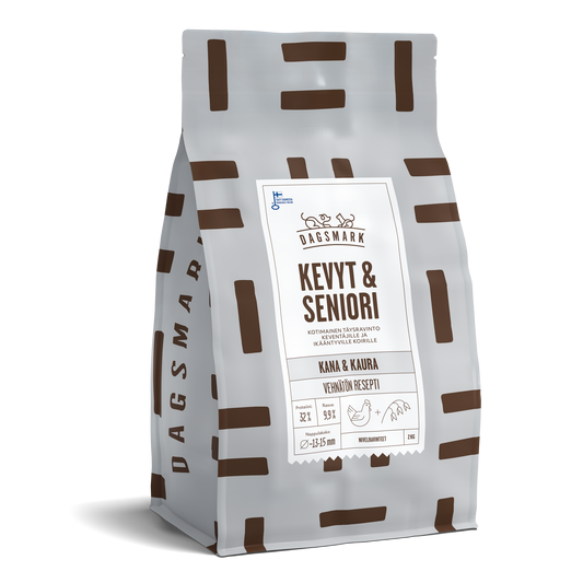 Pakkauskuva: Kevyt & Seniori koiran kuivaruoka 2 kg