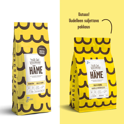 Pakkauskuva:Häme koiran kuivaruoka 2 kg, pakkausuudistus