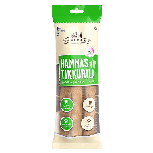 Dagsmark Hammastkkurila nauta purutikku koirien hampaiden ja suun hyvinvointiin.