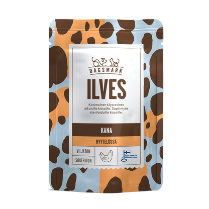 Dagsmark ILVES kissan märkäruoka Kana hyytelössä annospussi