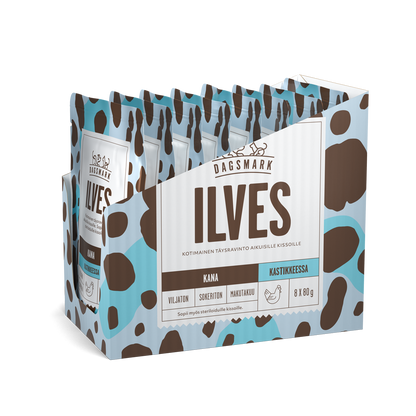 Dagsmark ILVES kissan märkäruoka Kana kastikkeessa monipakkaus