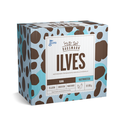 Dagsmark ILVES kissan märkäruoka Kana kastikkeessa monipakkaus