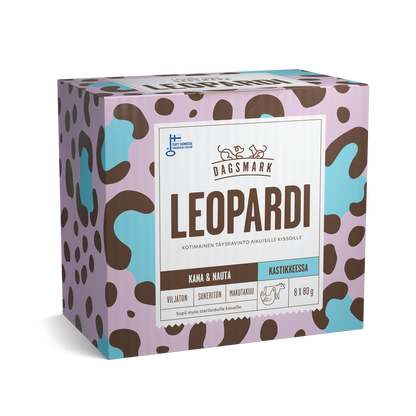 Dagsmark LEOPARDI kissan märkäruoka Kana-nauta kastikkeessa monipakkaus