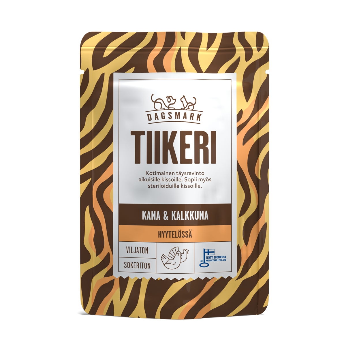Dagsmark TIIKERI kissan märkäruoka Kana-kalkkuna hyytelössä annospussi
