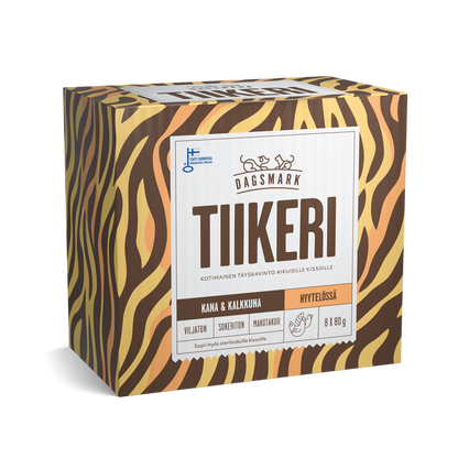 Dagsmark TIIKERI kissan märkäruoka Kana-kalkkuna hyytelössä monipakkaus